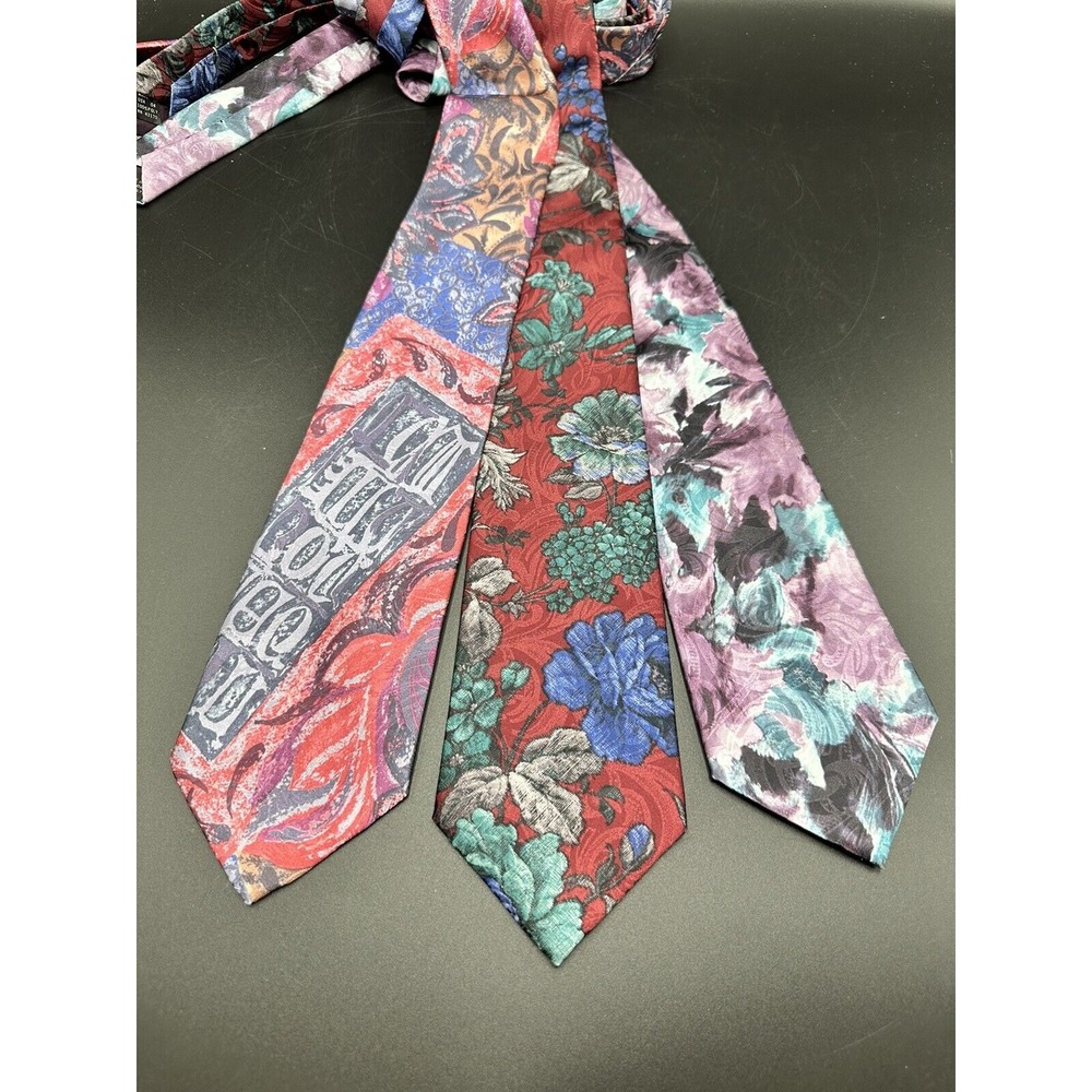 2 ~ Oleg Cassini Vintage Floral Spring Multicolor Ties 1‎ ~ John Weitz Tie